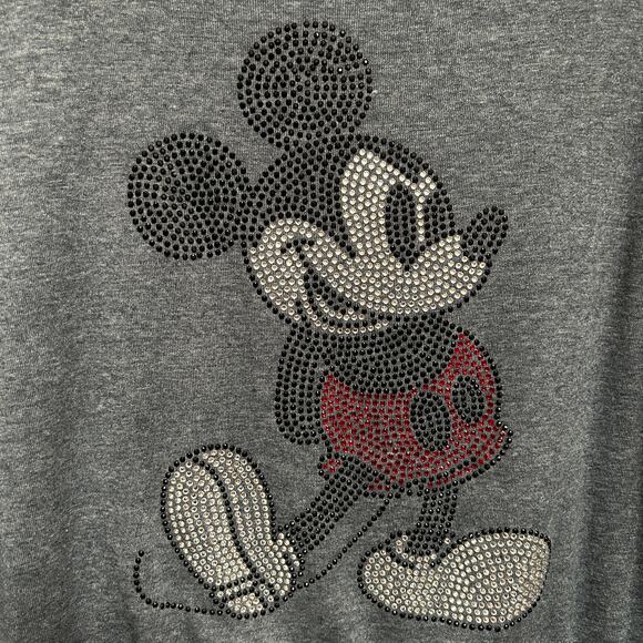 DISNEY PARKS Mickey Mouse Rhinestone Crop Top Sweater Sz XS - Picture 3 of 6